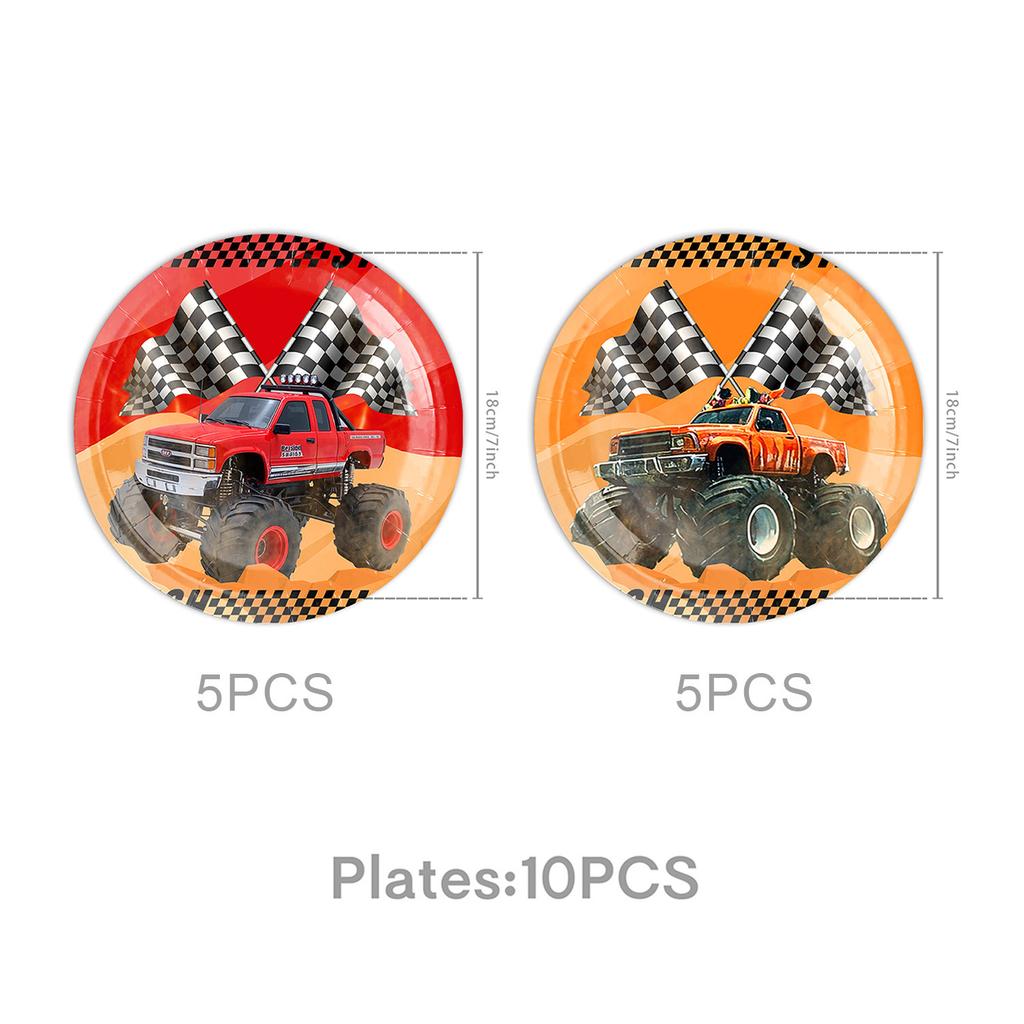 Custom Monster Truck Off-Road Theme Party Supplies Party Decorations Banner Tableware Tablecloth Tissue Birthday Arrangement