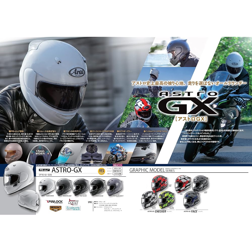 Arai Astro GX Full Face Motorcycle Helmet Flat Black 61-62cm