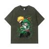 Стиранные футболки 275 г/м² 100% Хлопок My Hero Academia V21 Принт Унисекс Футболка из плотного хлопка