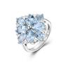 Elegant 925 Sterling Silver Bridal Ring for Women Natural Sky Blue Topaz Gorgeous Jewelry Gift for Wedding Anniversary Banquets