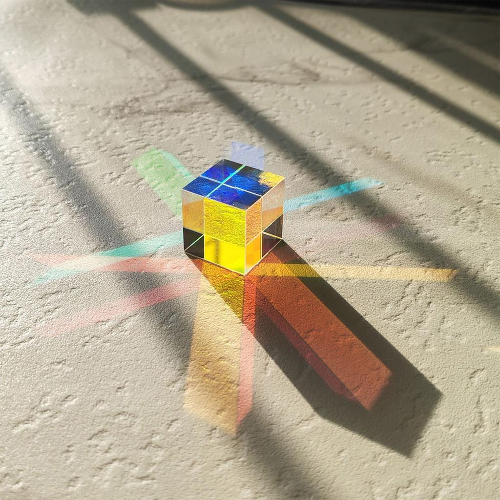 Стеклянный куб дихроичная призма X куб настольное украшение стеклянная призма для разделения луча и аксессуары для фотографии световой декор