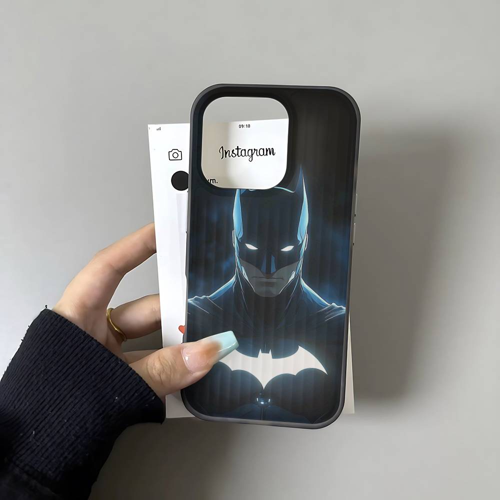W-Batmans-r Soft Corrugated Phone Case For IPhone 11 12 13 14 15 16 17 Pro Max Plus Pro Shockproof Cover