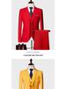 Men's Slim Fit Three-Piece Suit, Multi-Color British Wedding Tuxedo, Plus Size Groomsman Set