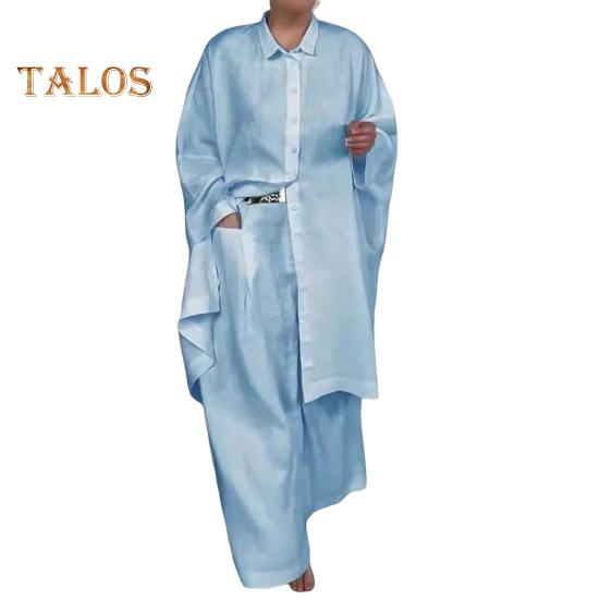 2 шт./компл., осенне-весенняя женская рубашка и брюки, комплект, блузка на пуговицах с длинными рукавами и лацканами с нагрудным карманом, эластичные брюки на талии, OL для поездок на работу, спорт