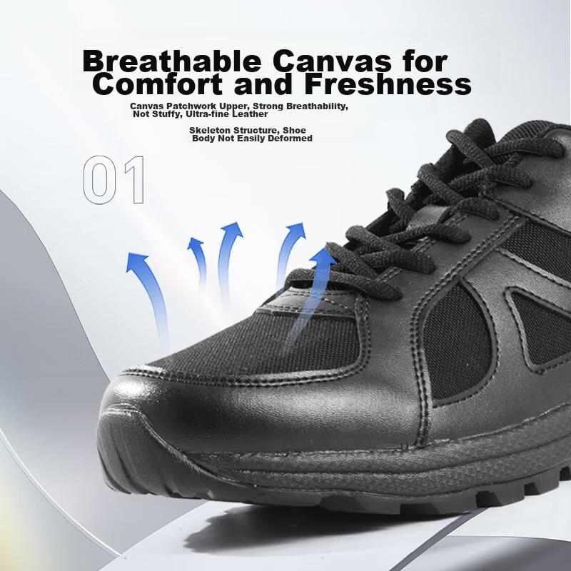 3514 Men's Training Shoes, Non-Slip Wear-Resistant Outdoor Sports Shoes, Lightweight Hiking Shoes, Men's Duty Shoes, Black, Size 41