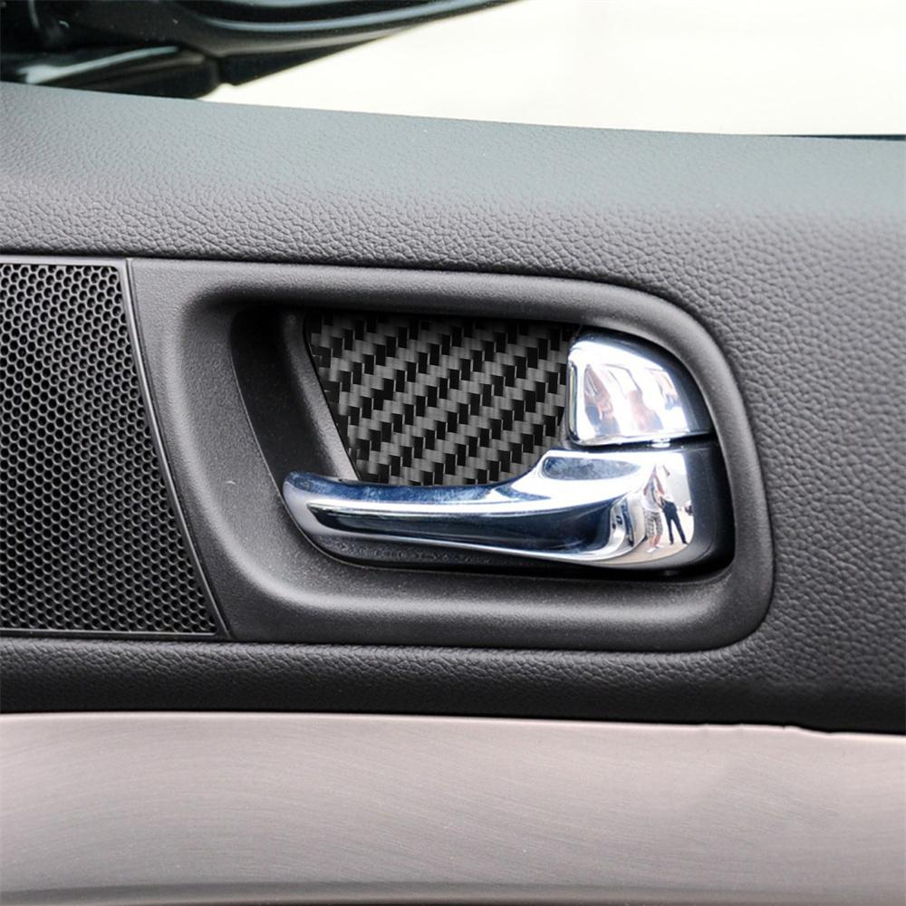 4Pcs Real Carbon Fiber Inner Door Handle Bowl Cover Trim For 07-13 Infiniti G37