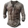 Men's Long Sleeve Punk Style Fashion T-Shirt Spring and Autumn Causal Vintage T Shirts