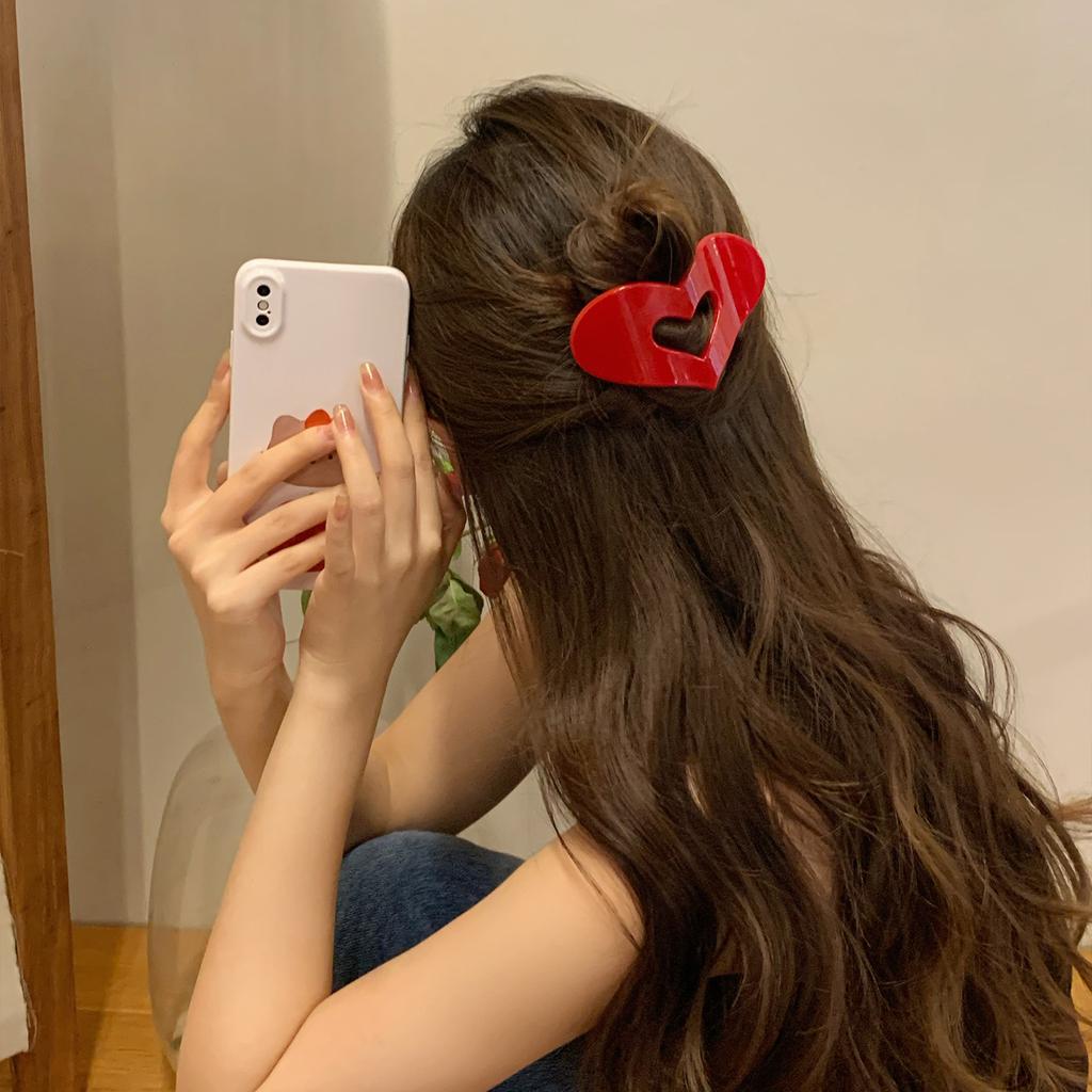 Акриловая полая заколка-любовь новая простая универсальная зажим-акула плоская задняя часть диск для головы аксессуары для волос женские