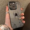 Cartoon Black Spider Electroplate IMD Case For Samsung Galaxy S25 S24 S23 S22 Ultra Plus FE A06 A16 A23 A26 A34 A36 A56 Cover