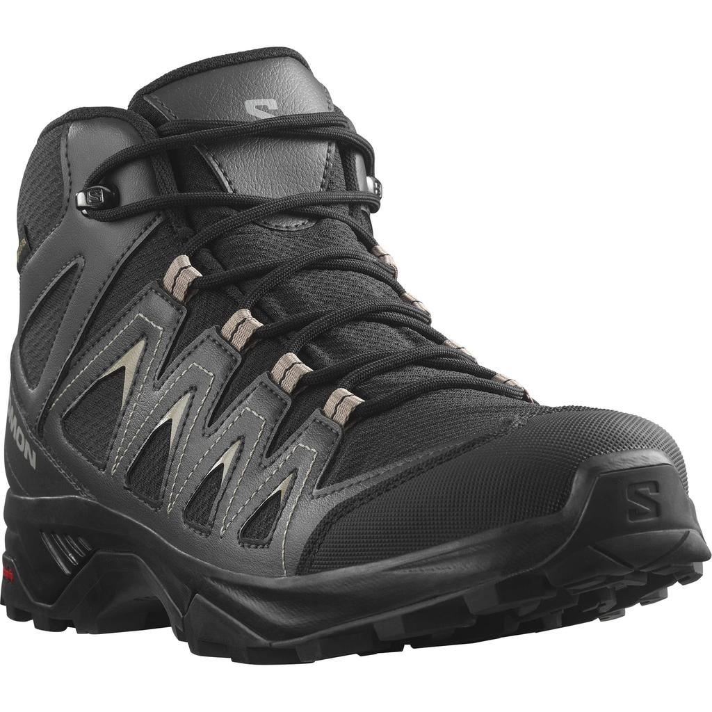 Salomon Hiking Trekking Shoes X BRAZE MID Khaki Cm GORE-TEX Men's Black/Phantom/Vintage 27.0