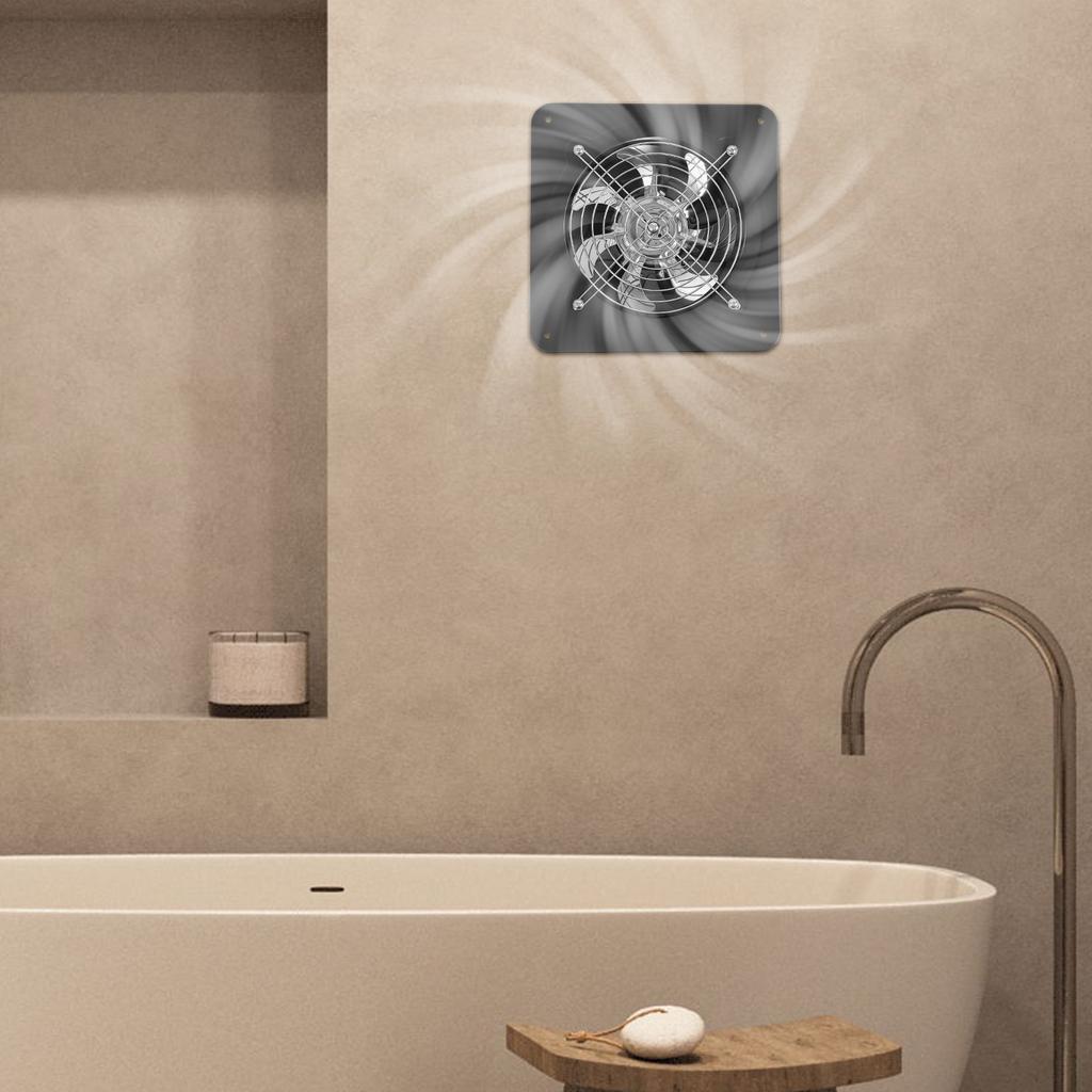 7 Inch Exhaust Fan, High Speed 2600RPM Ventilation Fan, Black Wall Mounted Extractor Fan for Kitchen, Bathroom - 110V Low Noise