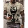Футболка мужская с короткими рукавами и круглым вырезом Monster Pattern, летняя, для активного отдыха