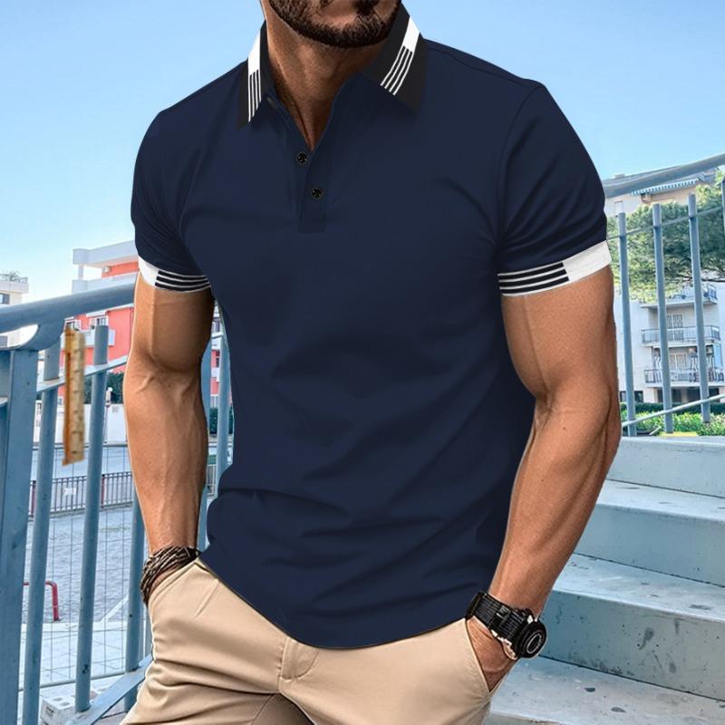 Summer Lapel Casual Polo Shirt Button Men's Short Sleeve Sports Polos Shirts Man Top