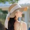 New Beach Straw Hat Korean Version of Seaside Sun Hat Big Wave Streamer Sun Hat UV Protection Sun Hat