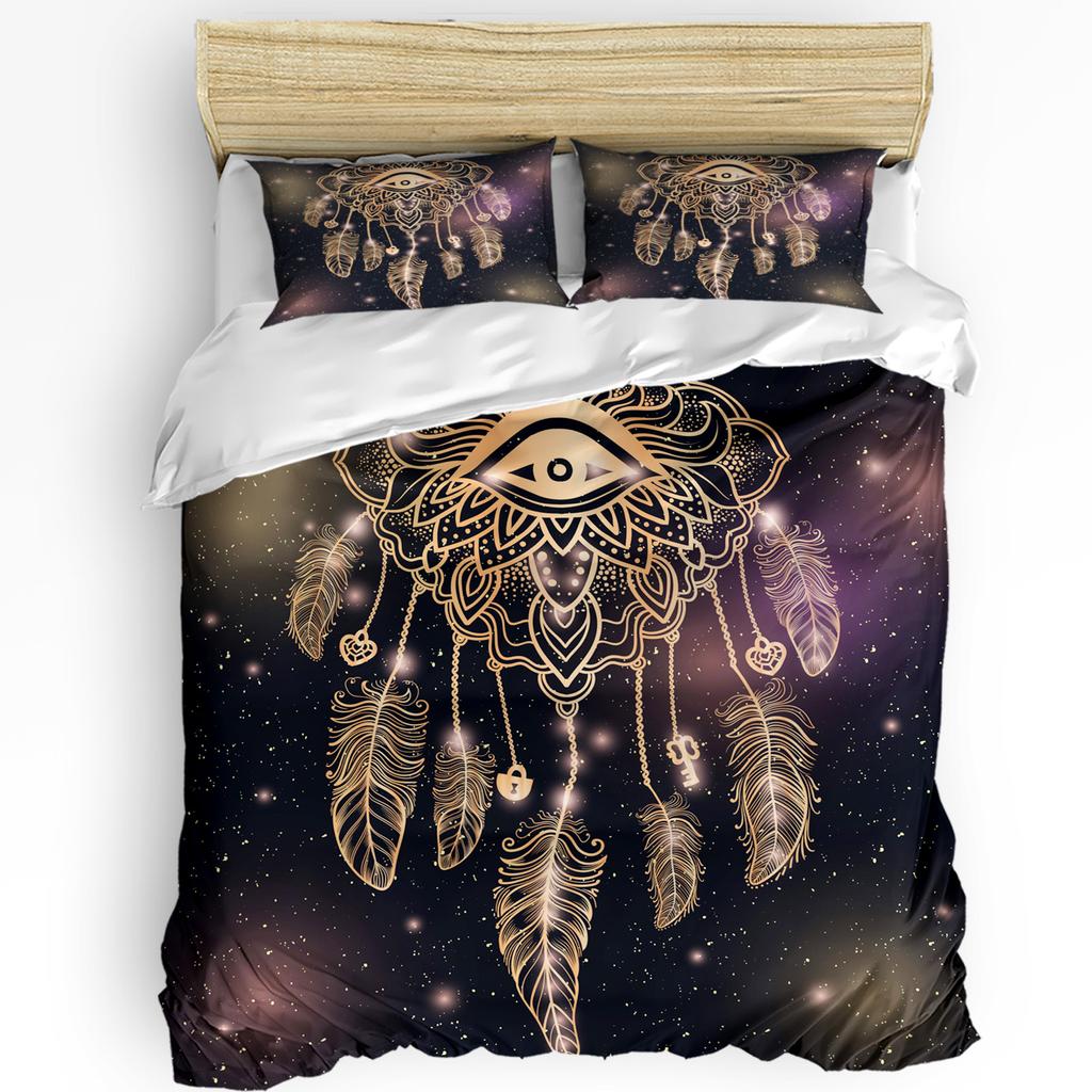 Animal Flying Bird Grey Feather Retro Style 3pcs Bedding Set For Double Bed Home Textile Duvet Cover Quilt Cover Pillowcase