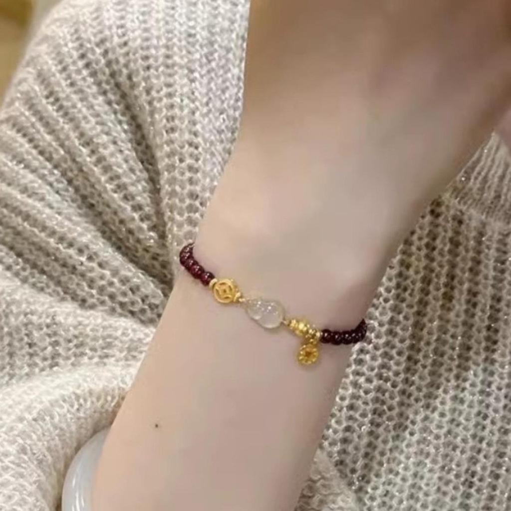 Браслет в ретро-придворном стиле с тыквой-горлянкой «Двойное счастье» - Вдохновленный нефритом, универсальный и роскошный