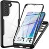 Full Protection Case - BOOLING - for Samsung Galaxy S21 FE - Soft TPU - Hard PC - Black