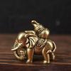 Handicrafts Lucky Elephant Statue Solid Copper Animal Sculpture Brass Elephant Miniatures  Tea Pet