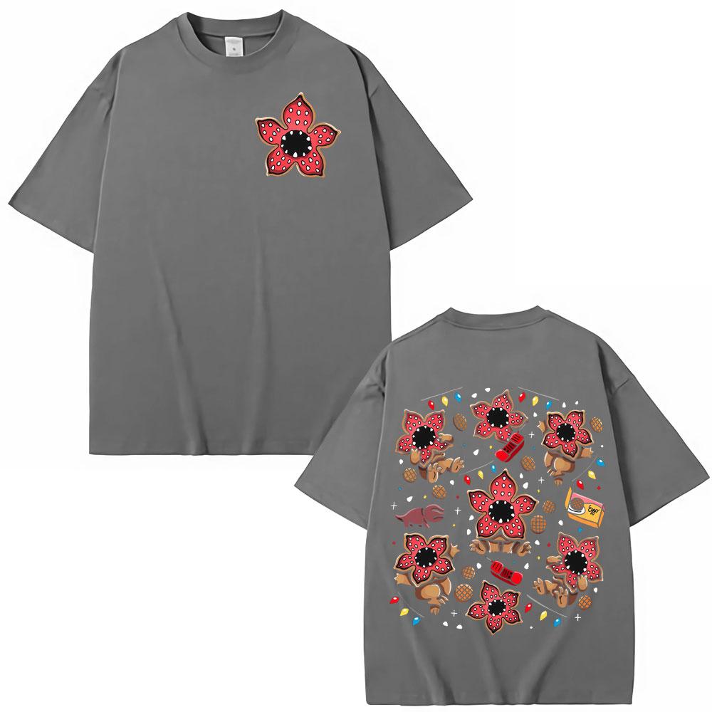 Eddie Munson The Demogorgon Tshirt with Man Eating Flower Monster Pattern 2026 Summer Mens Womens Cotton Tshirt Street Wear