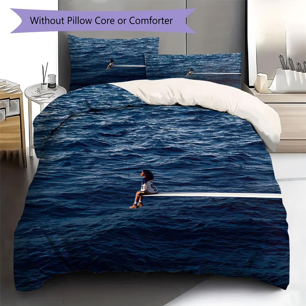 SZA Pattern Bedding Quilt Set Quilt Cover Pillowcase Home Decoration Birthday Gift (1 * duvet cover + 2 * pillowcase, without core)