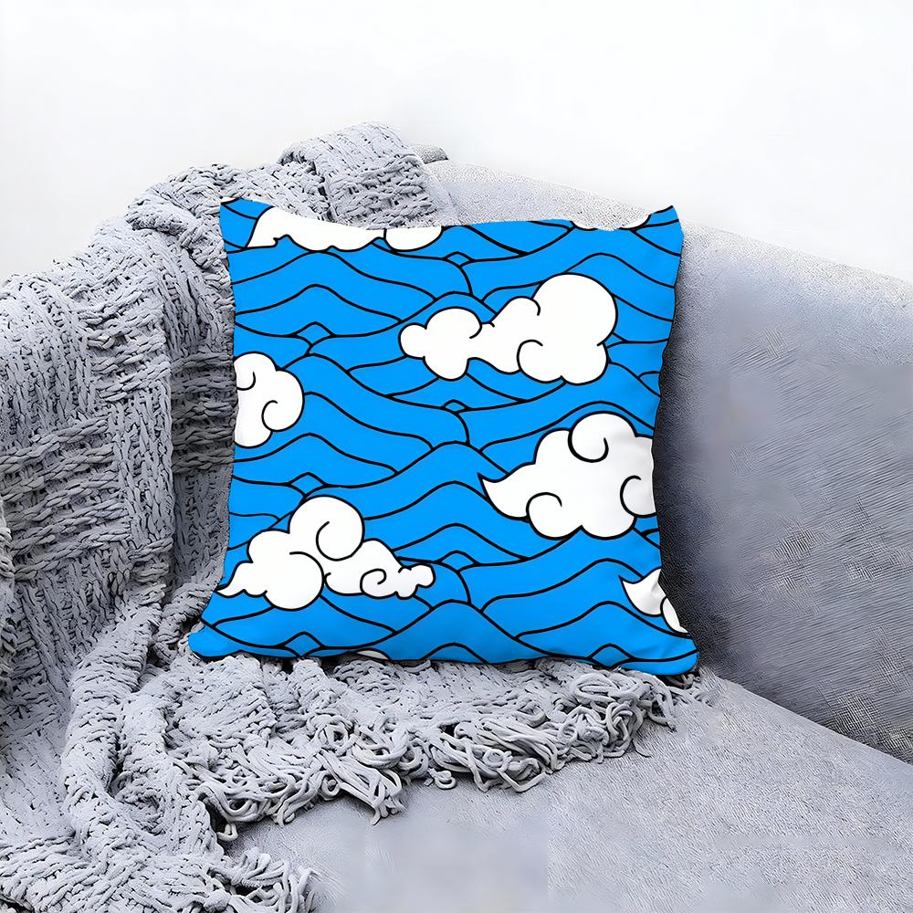 Soft White Cloud Texture Design Cushion Cover Premium Comfort Reversible Pillow Cove in One Design for Any Room Car Interior