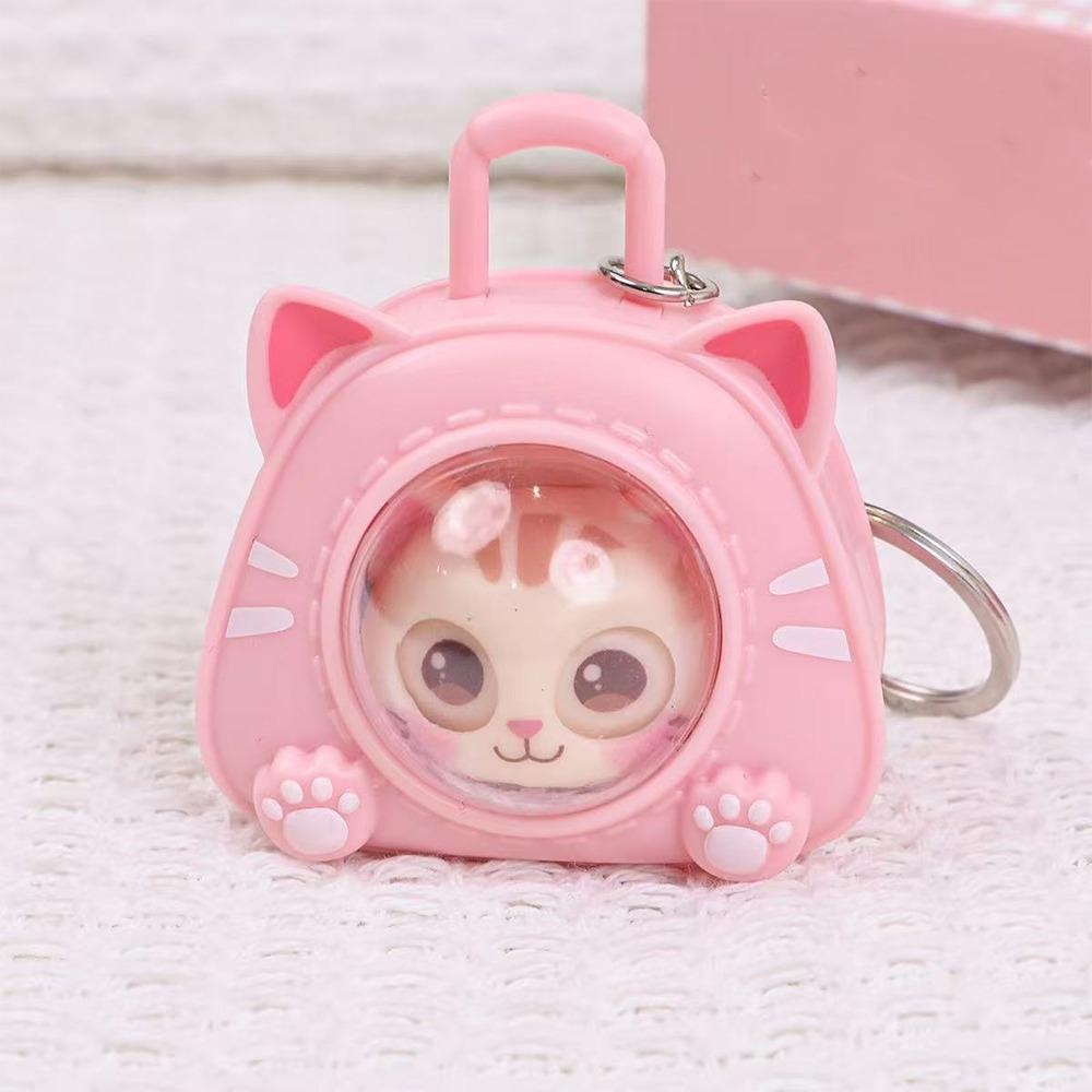 Multi Expression Eye Changing Cat Bag Keychain Funny Capsule Cat Key Chain Gift for Best Friends