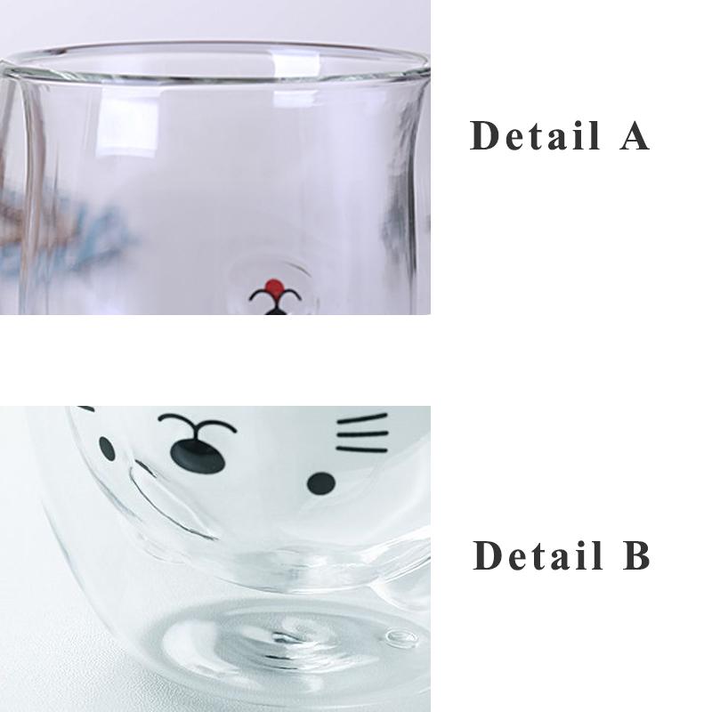 300 мл креативная стеклянная кружка с двойными стенками, милая кружка для пива, молока, кофе, медведя, кошки, собаки, животного, двухслойная стеклянная кружка, подарок на День святого Валентина