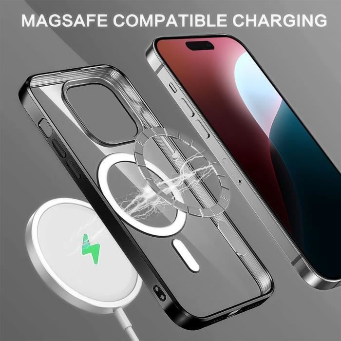Protective Case - Silicone - for iPhone 16 Plus - Magnetic Circle - 2 Tempered Glasses - Shockproof