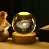 Crystal Ball With Light With Base Starry Sky Solar System Night Light 3D Carved Tabletop Decoration Valentine's Day Gift