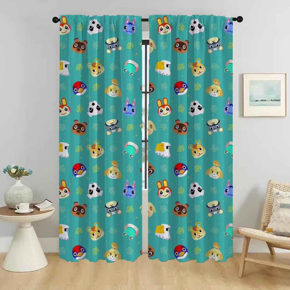 Шторы для гостиной Шторы для комнаты 2 панели Animal Crossings Shades Halloween Decoration Partition Home Interior Шторы