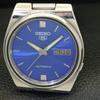 GENUINE VINTAGE SEIKO 5 AUTOMATIC JAPAN MENS BLUE COLOR DIAL WATCH A701398-5 R206a-a701398