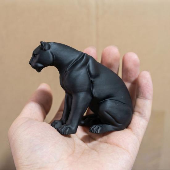 Фигурка Пантеры 3D Печать Черно-Белая Фигурка Дикой Природы Коллекционная Скульптура Животного для Украшения Дома Офиса Стола