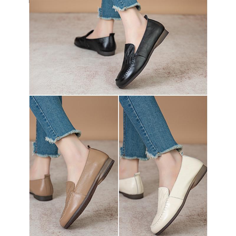 Новинка 2023 года, женская модная повседневная обувь, лоферы из натуральной кожи, мокасины без шнуровки на плоской подошве, обувь для вождения, роскошные брендовые мягкие и удобные