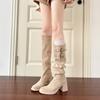 Two Wear Long Tube Stacking Boots Thick-soled Knight Boots 2025 Autumn and Winter New Models But Knee Boots Women Thick Heel High Boots Women