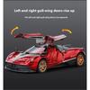 Масштаб 1/32 Суперкар Pagani Huayra BC Металлическая литая модель автомобиля Библиотека Статическая Звук и свет Украшения Подарок на день рождения для парня