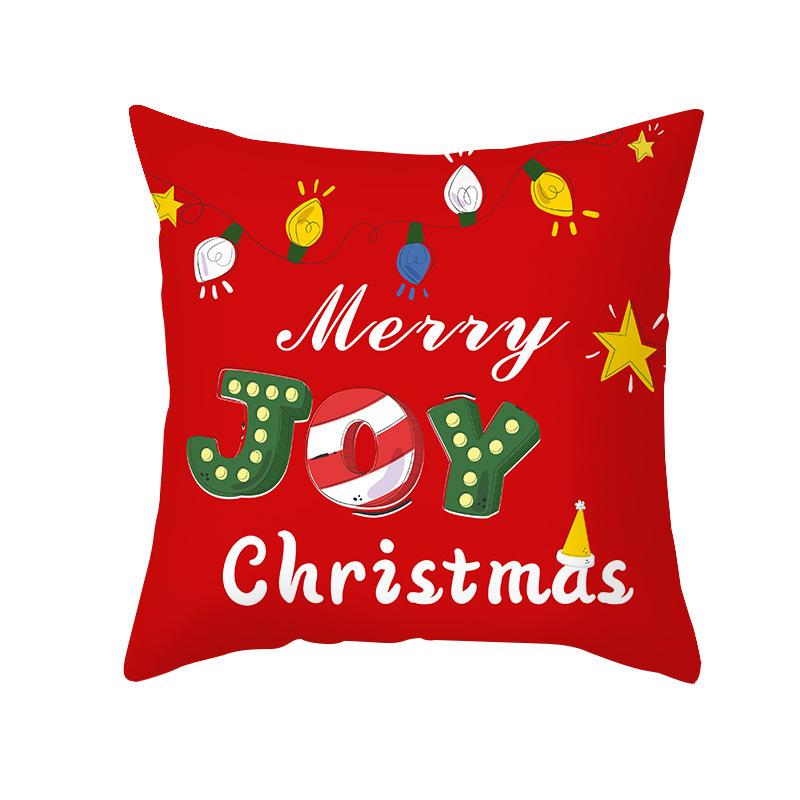 Christmas Series Patterns Throw Pillow Cover With Short Plush Print For Living Room Sofa Decoration Cushion Cover Pillow Covers