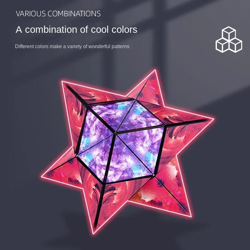 Геометрический магнитный сменный волшебный куб для детей, антистрессовая 3D игрушка-головоломка с ручной крышкой, разнообразные развивающие игрушки