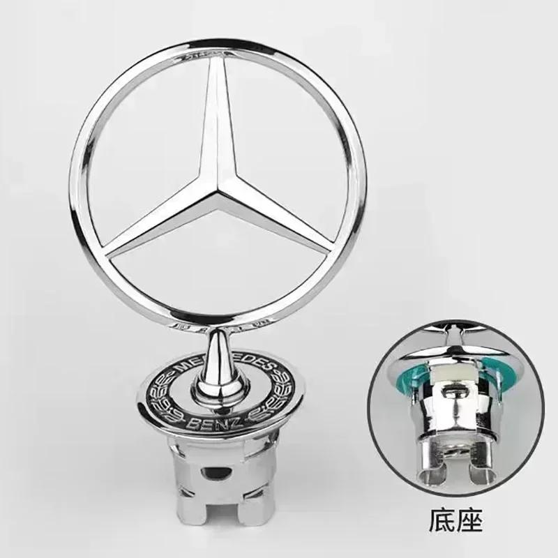 AJBR2 Zinc Alloy Car Front Hood Emblem Bonnet Label Badge Decal For Mercedes Benz C E S Class W204 W205 W212 W213 W211 W220 W222 W223