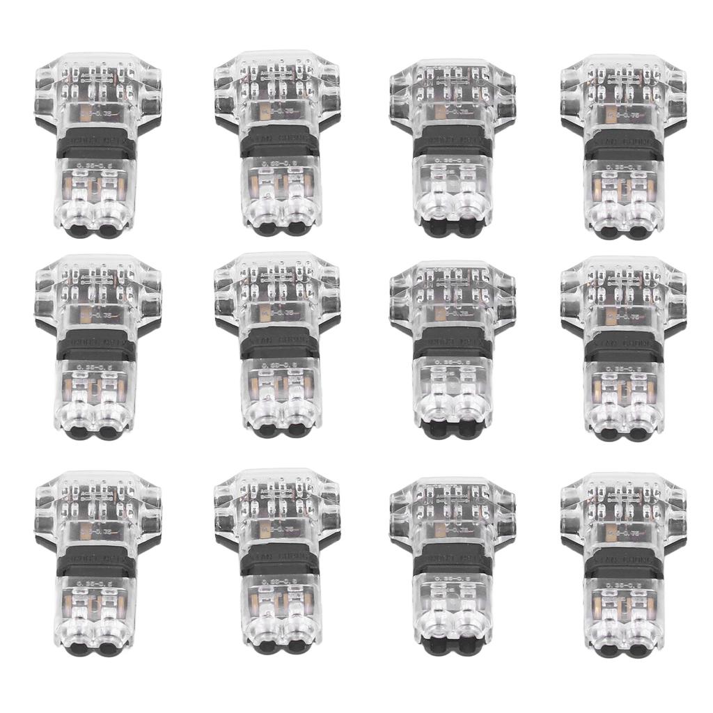 12pcs Low Voltage T Tap Connectors 3 Way Wire Connector Quick Solderless Wire Splice Connector for