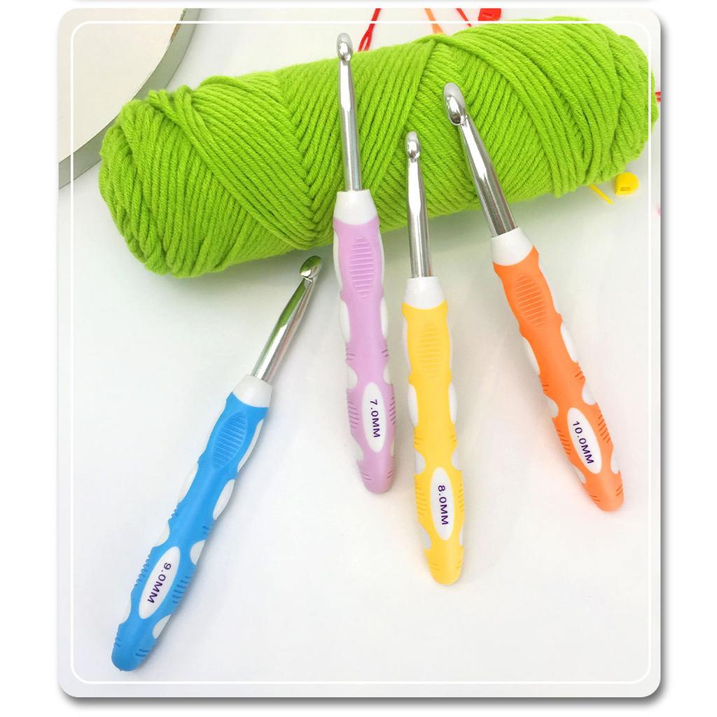 4 шт. эргономичный крючок для вязания, ткачества, рукоделия, 7,0 мм-10 мм, эргономичный крючок для начинающих любителей
