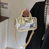 Clear Waterproof Handbag Transparent PVC Jelly Bag for Women Shoulder Messenger Purse for Beach Travel Tote and Shopping