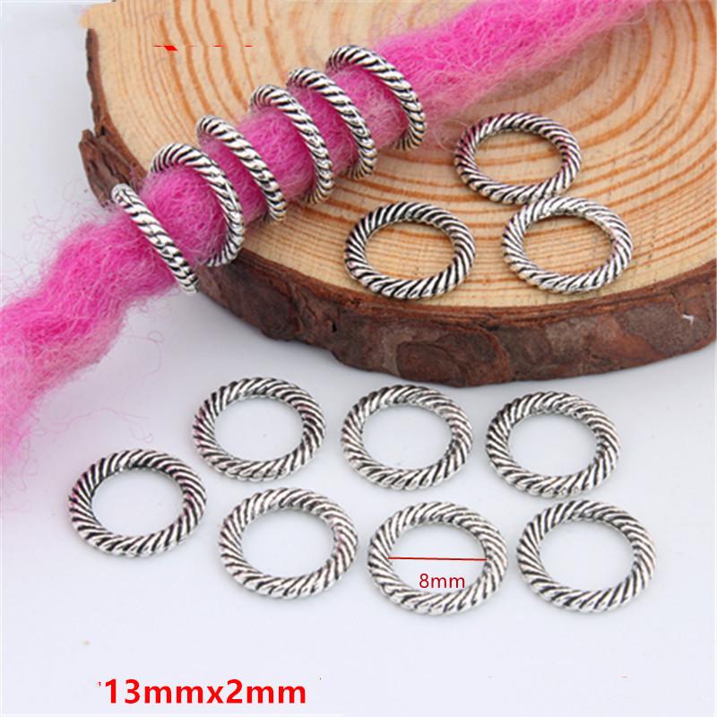 5pcs/bag Silver Metal Hair Rings Braid Dreadlocks Bead Hair Cuffs Dread Tube Charm Dreadlock for DIY Hair Accessaries