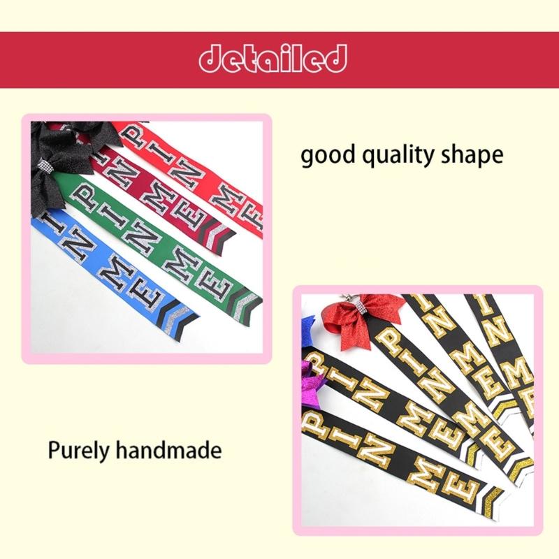 Pack of 5 Cheerleader Keychains Backpacks Pendant Team Key Accessories Cheer Team Friendship Keychains Fabric Texture