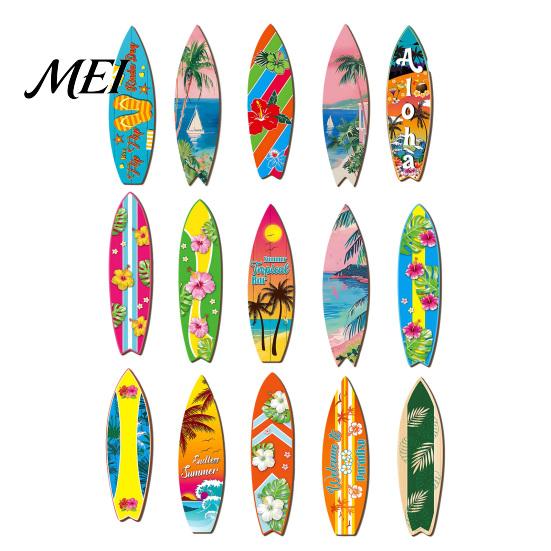 Tropical Beach Vibes Decor Hawaiian Surfboard Wall Art, Wooden Sign, Summer Aloha Theme Hanging Plaque for Living Room Kids Room, Coastal Ocean Themed