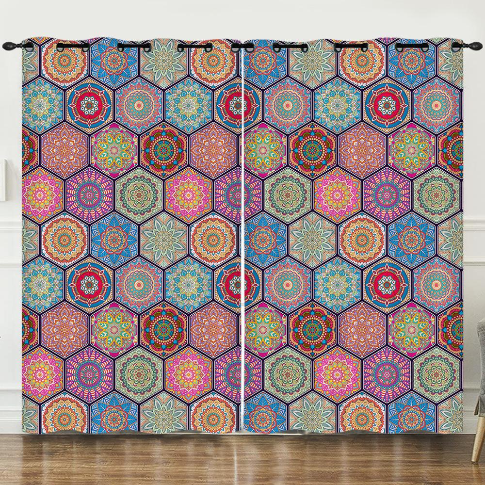 Шторы Богемные шторы Цифровая печать Светонепроницаемые шторы Спальня Без пробивания