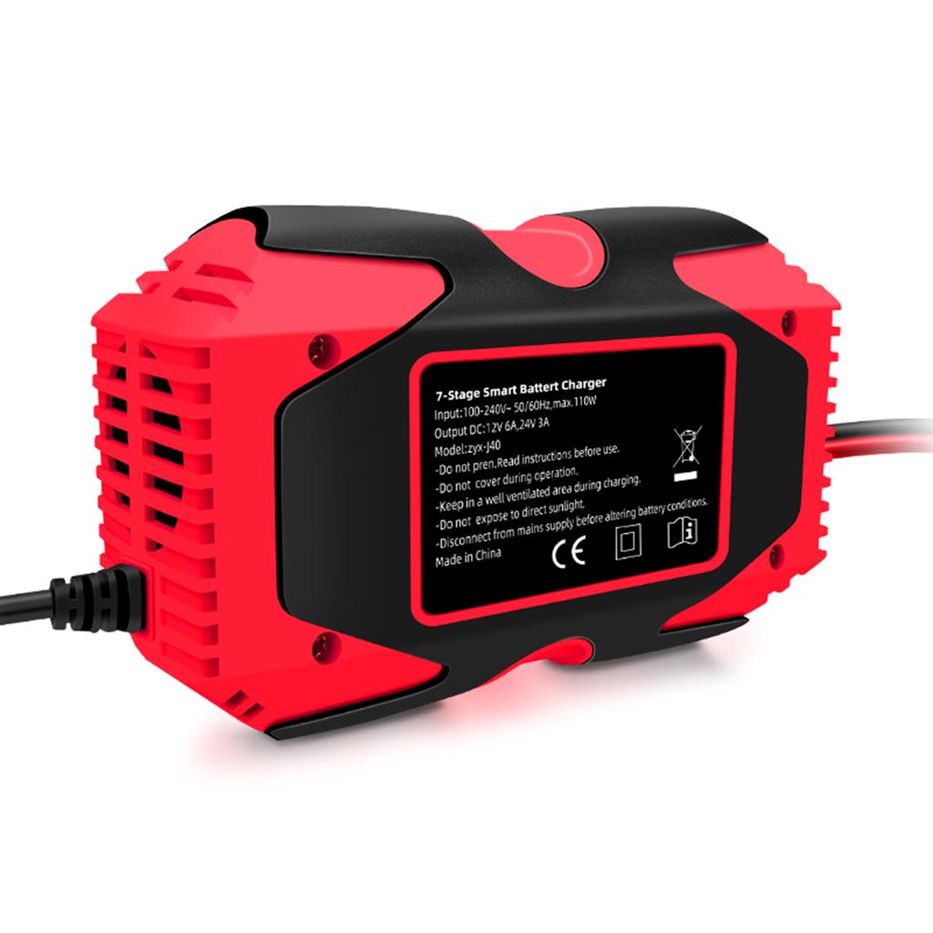 Full Power Auto Stop Car Battery Charger 12V/24V 2ah-150ah Lead Acid Battery AGM GEL& Lithium