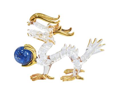 Fokart Handmade Glasswork Feng Shui Work Luck Ball Dragon 2inch