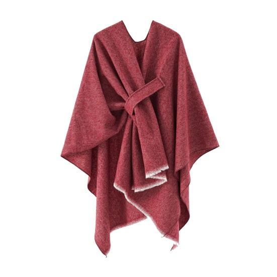 Women Shawl Scarf Solid Color Knitted Shawl Wrap Imitation Cashmere Shoulder Top Sweater Shawl Fashion Accessory