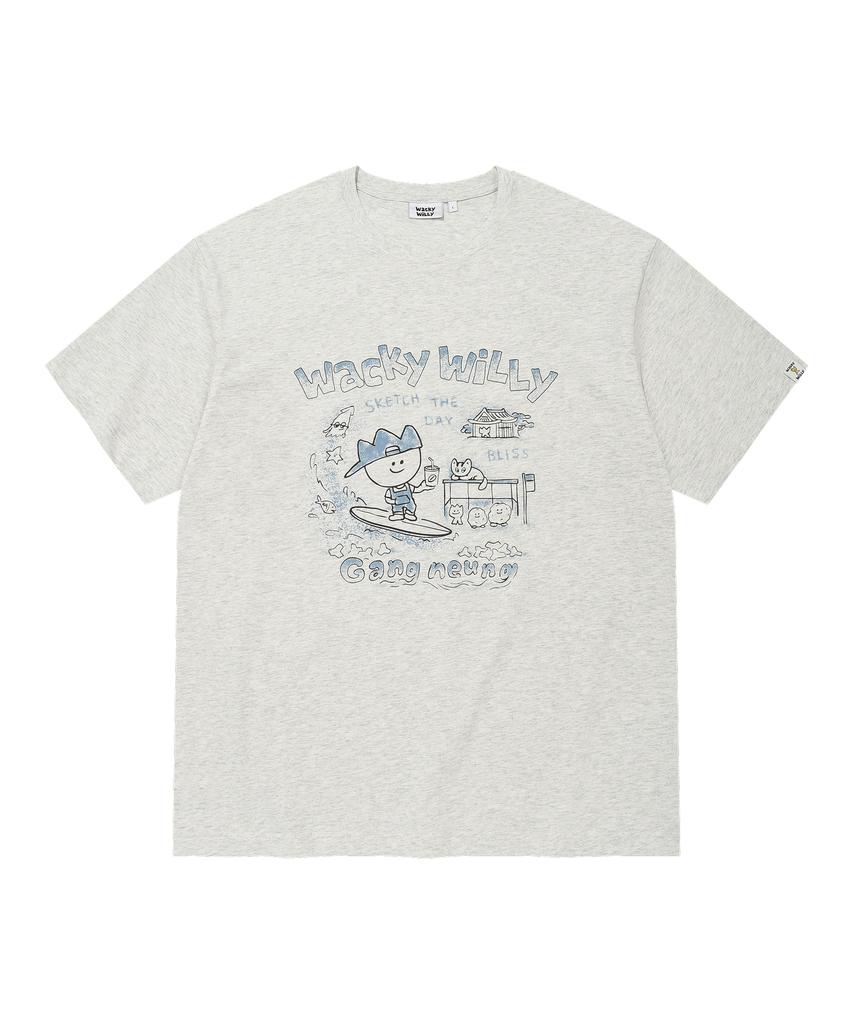 WACKY WILLY Kiki Travel Series Gangneung T-Shirt Light Gray