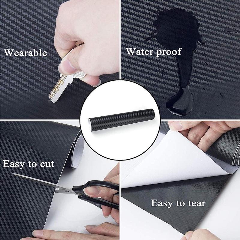 3D Carbon Fiber Anti Scratch Tape Car Sticker DIY Paste Protector Strip Vinyl Automotive Wrap Film With Air Release Bubble Free